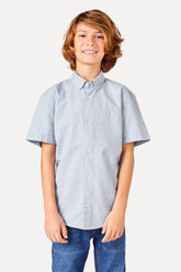 NOVO CAMISA MAS KIDS MC OXFORD COLOR AZUL CARBONO
