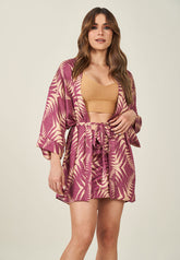 NOVO SAIA CURTA EM CETIM GLOSS C ELASTANO VINHO ETNICO TRIBAL