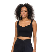 TOP ALCA MALHA ALGODAO C ELASTANO PRETO