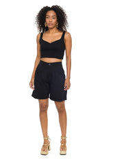 TOP ALCA MALHA ALGODAO C ELASTANO PRETO
