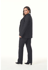 NOVO BLAZER ML EM BODYCON PRETO/OFF WHITE