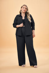 CALCA FEM EM PLANO ALFAIATARIA COMFY PRETO