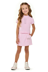 CONJ FEM BL GL ALTA GIRL E SAIA MLT ROSA CLARO