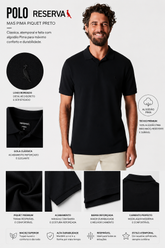POLO RESERVA MAS PIMA PIQUET PRETO