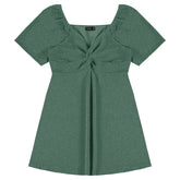 VESTIDO CURTO MC MALHA TRAB DORIS C BRIL VERDE