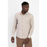 CAMISA ARAMIS ML SLIM FLAME LISTRADA CAQ CAQUI