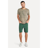 BERMUDA RESERVA MASC SARJA COLOR VERDE E VERDE ESCURO