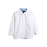 CAMISA TOMMY KIDS BB MAS ML SOLID OXFORD BRANCO
