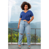 CALCA MOM JEANS LISAMOUR JEANS CLARO