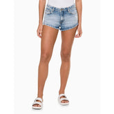 SHORTS CKJ FEM JEANS MICRO NINI 5 POCKET AZUL MEDIO