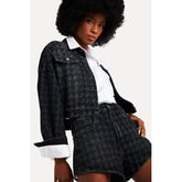 SHORTS REVERSA FEM JEANS HIGH MONOGRAMA INDIGO