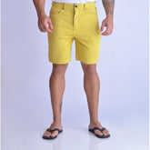 BERMUDA RESERVA MASC SARJA COLOR AMARELO AMARELO CLARO