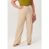 CALCA FEM EM TECIDO VISCOSE SARJADA AREI AREIA