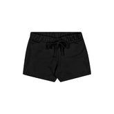SHORTS FEM MOLETOM ELAST E LACO COS PRET PRETO