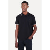 POLO MASC MC FRISOS SIMPLES PRETO