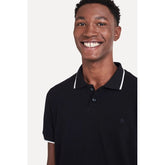POLO MASC MC FRISOS SIMPLES PRETO