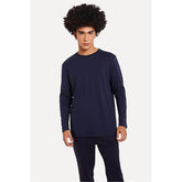 CAMISETA ML MASC GOLA CARECA SIMPLES MARINHO