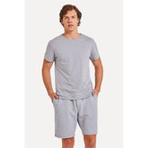 CAMISETA MC MASC SIMPLES CINZA MESCLA