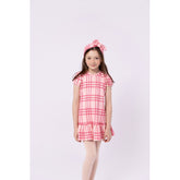 VESTIDO CURTO NEOPRENE EST C BABADO ROSA CLARO
