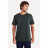 CAMISETA MC MASC LOGO SIMPLES VERDE ESCURO