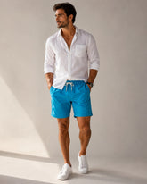 SHORT TACTEL MAS LISO C ELAST COLLOR AZUL TURQUESA/KHAKI