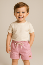 SHORT LINHO MASC KIDS LISO ROSA CLARO
