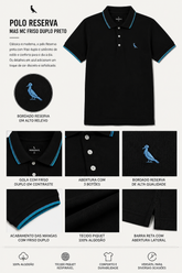 POLO RESERVA MAS MC FRISO DUPLO PRETO