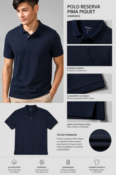 POLO RESERVA MAS PIMA PIQUET MARINHO