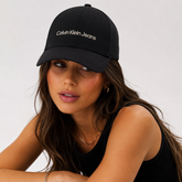 BONE CKJ ABA CURVA 5 GOMOS SARJA LOGO PRETO