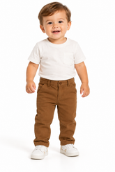 CALCA MASC ALFAIATARIA CRAWLING - 1/3 CARAMELO
