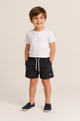 SHORT TACTEL MASC KIDS LISO PRETO