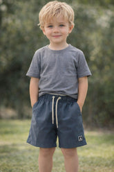 SHORT TACTEL MASC KIDS LISO CINZA ESCURO