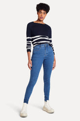 NOVO CALCA FEM SKINNY SOFT TOUCH AZUL MEDIO