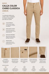 NOVO CALCA COLOR CHINO CLASSICA AREIA