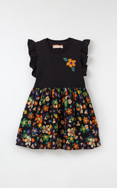 VESTIDO BORDADO SAIA FRESCOR PRETO