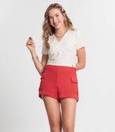 SHORTS FEM JUV BOLSOS LADO AIR FLOW VERMELHO