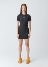 VESTIDO MC EM MALHA CANELADA PRETO