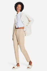 CALCA FEM CHINO RETA DE SARJA SIMPLES KHAKI