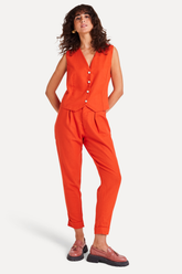 COLETE FEM ALFAIATARIA SIMPLES CEREJA