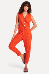 CALCA FEM ALFAIATARIA SIMPLES CEREJA