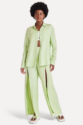 CAMISA ML FEM OVERSHIRT TRANCOSO SIMPLES LIMAO