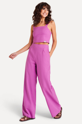 CALCA FEM PANTALONA LINHOSA SIMPLES ROXO