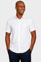 CAMISA MAS MC SLIM CETIM C ELASTANO BRANCO