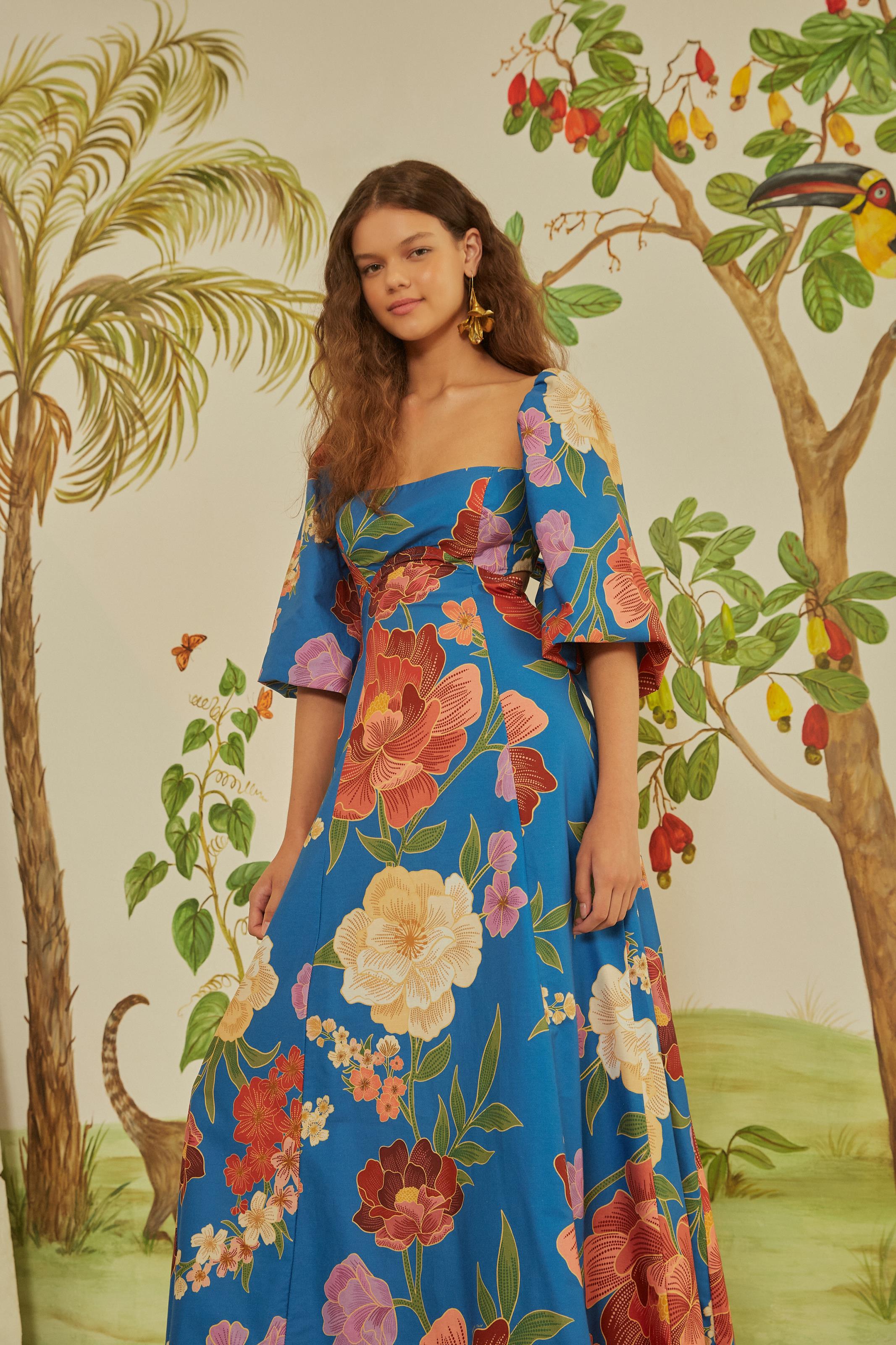 VESTIDO DUDA FARM AZUL - Main Image