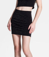 SAIA JUV CURTA LUREX BRILHO FRANZ 1 LADO PRETO