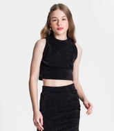 CROPPED SM JUV LUREX BRILHO GL ALT BARRA PRETO