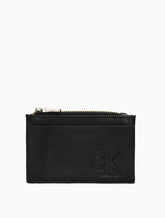 PORTA CARTAO ZIPER CKJ FEM QUEIMA CK PRETO