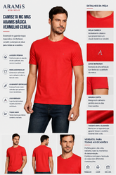 CAMISETA MC MAS ARAMIS BASICA VERMELHO CEREJA