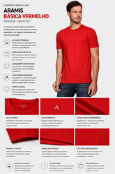 CAMISETA MC MAS ARAMIS BASICA VERMELHO