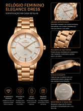 RELOGIO FEM ELEGANCE DRESS CX E PULS ROS ROSE
